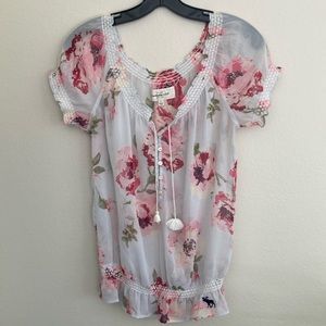 Abercrombie & Fitch sheer floral blouse